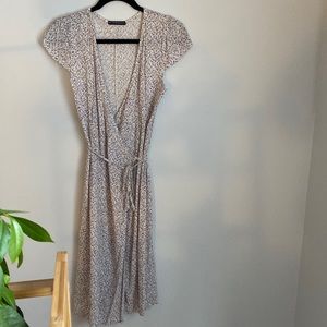 Brandy Melville purple floral wrap midi dress